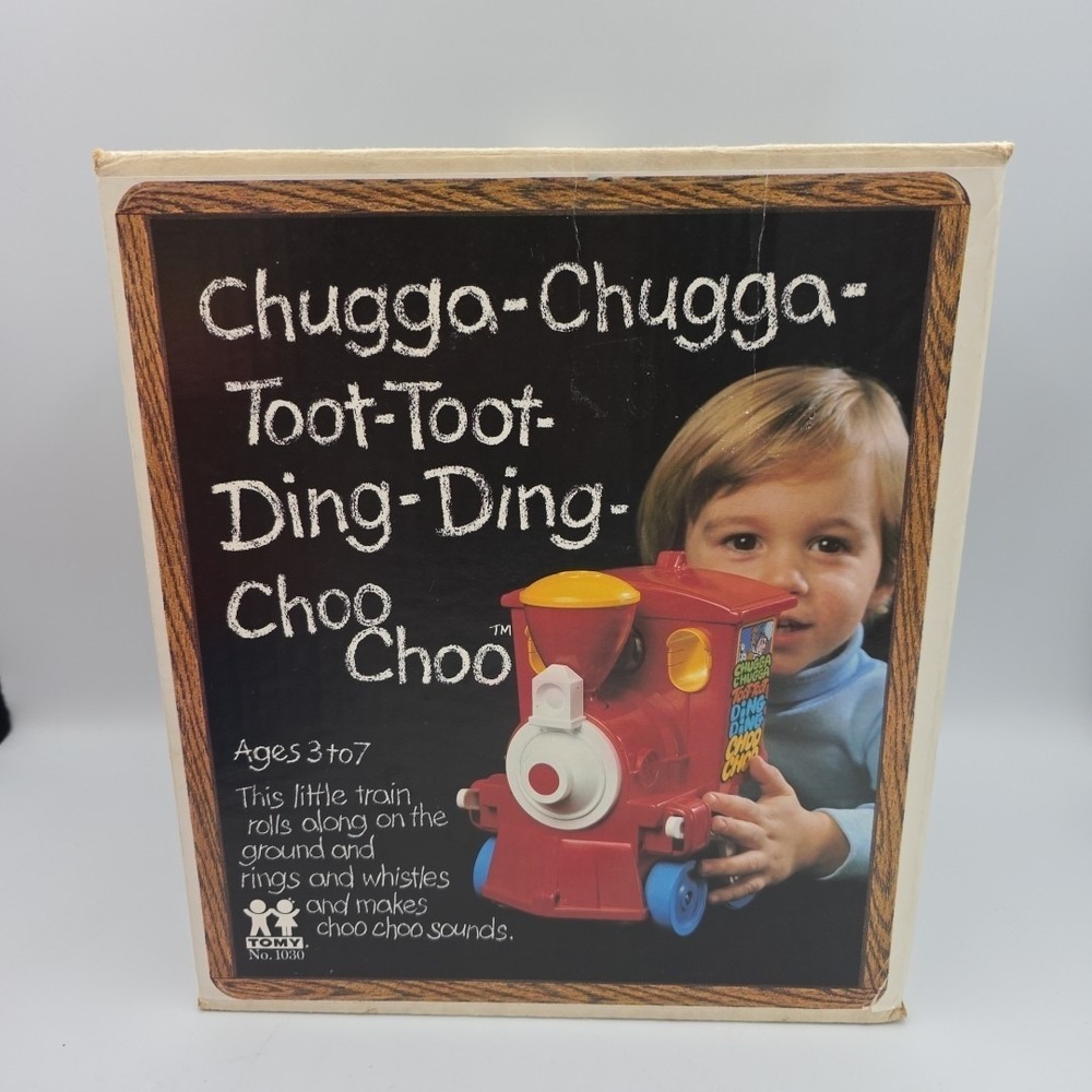 VINTAGE TOMY 1979 CHUGGA CHUGGA TOOT TOOT DING DING CHOO CHOO ENGINE WITH BOX